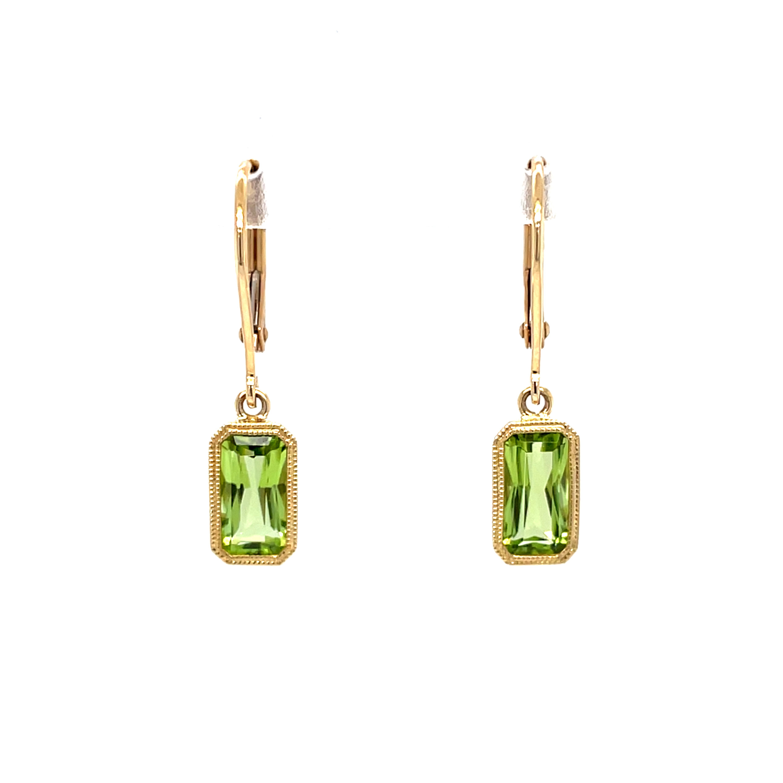 Yellow Gold Peridot Earrings