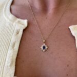 Yellow Gold Sapphire and Diamond Necklace