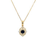 Yellow Gold Sapphire and Diamond Necklace