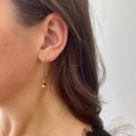 Yellow Gold Cube Threader Earrings