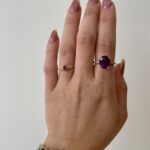 Yellow Gold Amethyst Ring with Diamonds