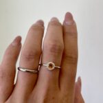 White Gold Citrine Ring with Diamonds