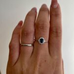 White Gold London Blue Topaz Ring with Diamonds