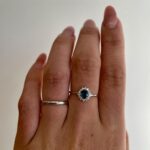 White Gold London Blue Topaz Ring with Diamonds