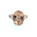 Rose Gold Morganite Ring with Diamonds