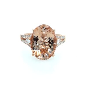 Rose Gold Morganite Ring with Diamonds