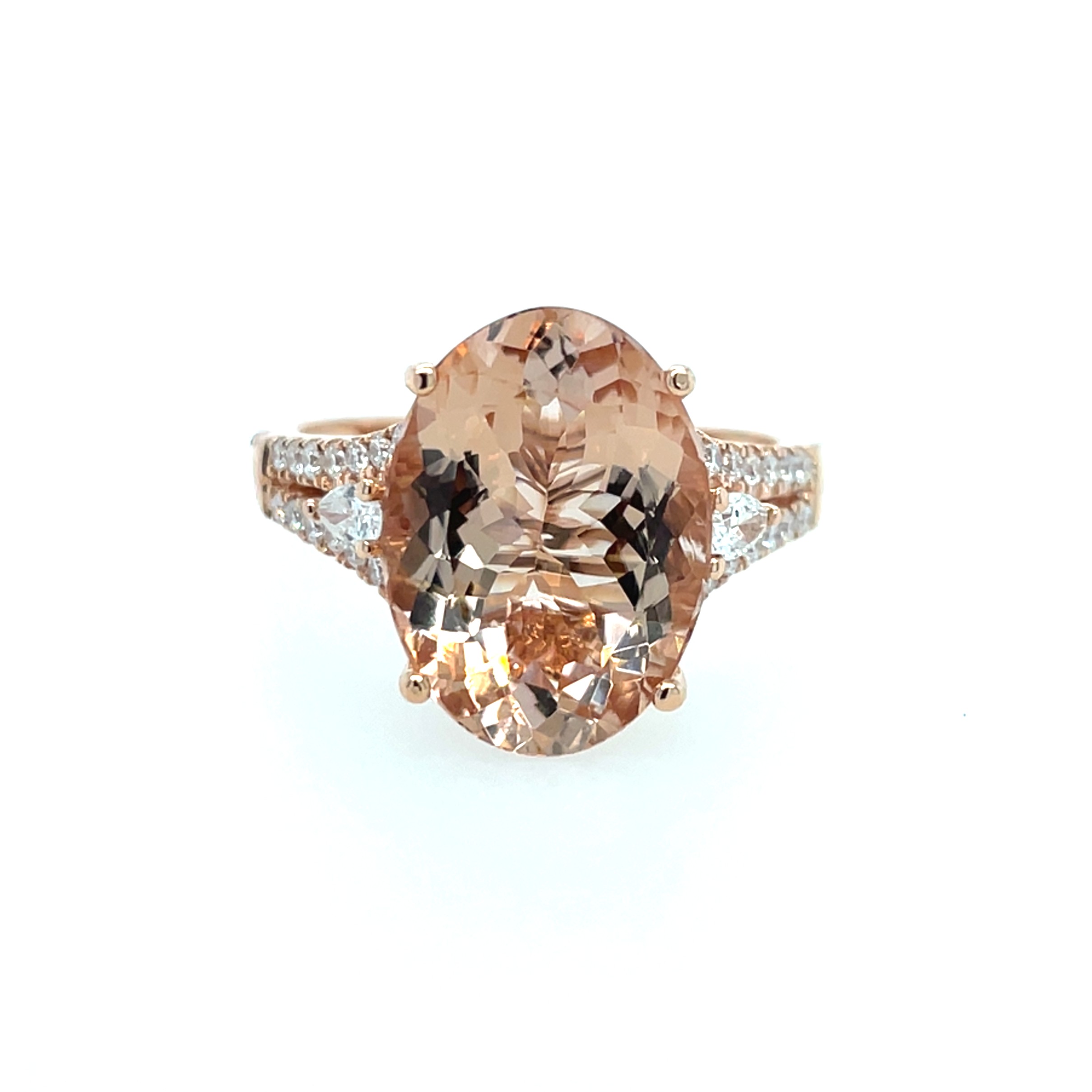 Rose Gold Morganite Ring with Diamonds