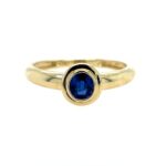 Yellow Gold Bezel-Set Sapphire Ring