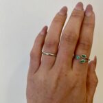 White Gold Emerald Bypass Ring
