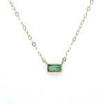 Yellow Gold Emerald Baguette Necklace