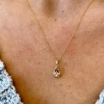 Rose Gold Morganite Necklace with Diamonds