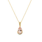 Rose Gold Morganite Necklace with Diamonds