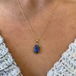 Estate:  Yellow Gold Opal Necklace