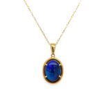 Estate:  Yellow Gold Opal Necklace