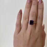 White Gold Amethyst Ring with Diamonds