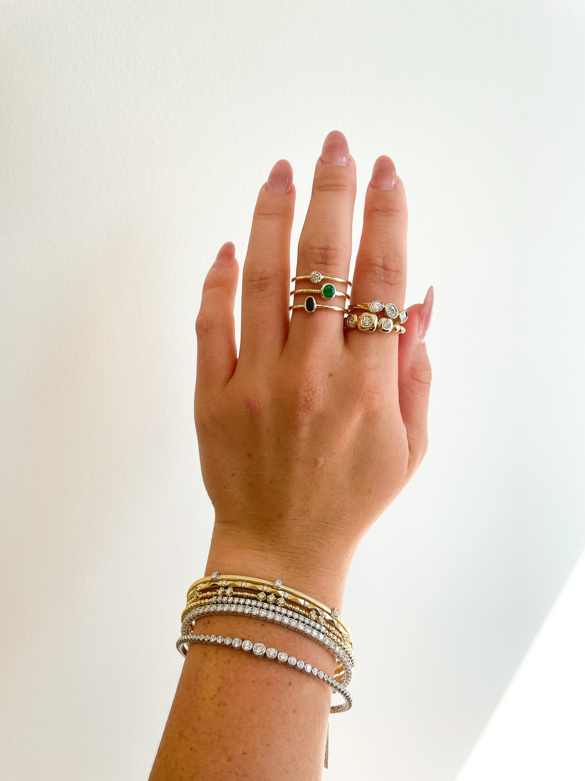 Yellow Gold Emerald, Sapphire, & Diamond Ring