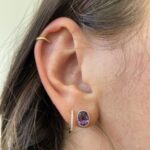 White Gold Amethyst Stud Earrings