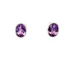 White Gold Amethyst Stud Earrings