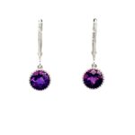 White Gold Amethyst Earrings