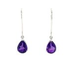 White Gold Amethyst Earrings