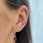 White Gold Amethyst Earrings