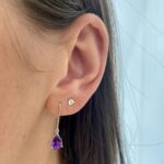 White Gold Amethyst Earrings