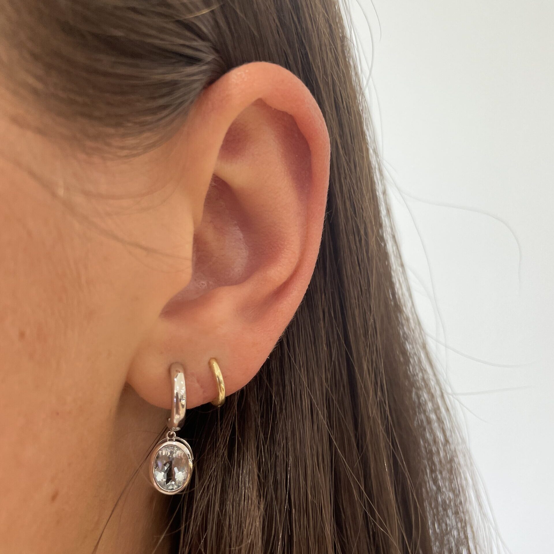 White Gold Aquamarine Earrings