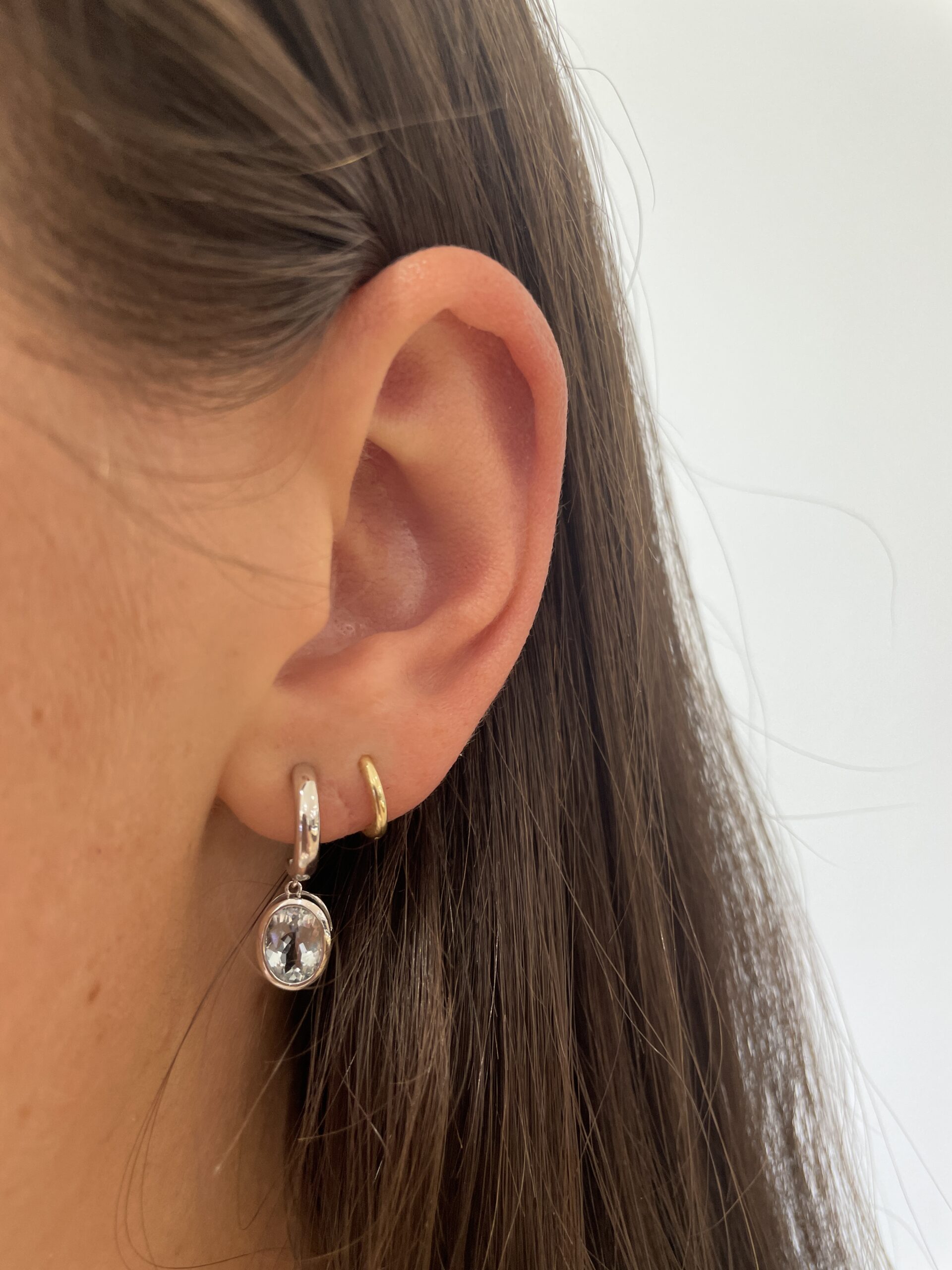 White Gold Aquamarine Earrings