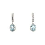White Gold Aquamarine Drop Earrings