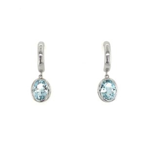 White Gold Aquamarine Drop Earrings