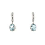 White Gold Aquamarine Earrings