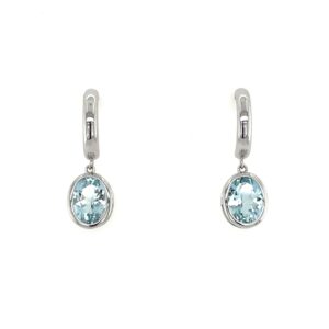 White Gold Aquamarine Earrings