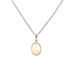 White Gold Opal Necklace