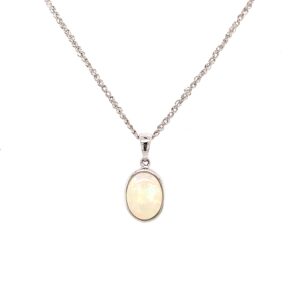 White Gold Opal Necklace