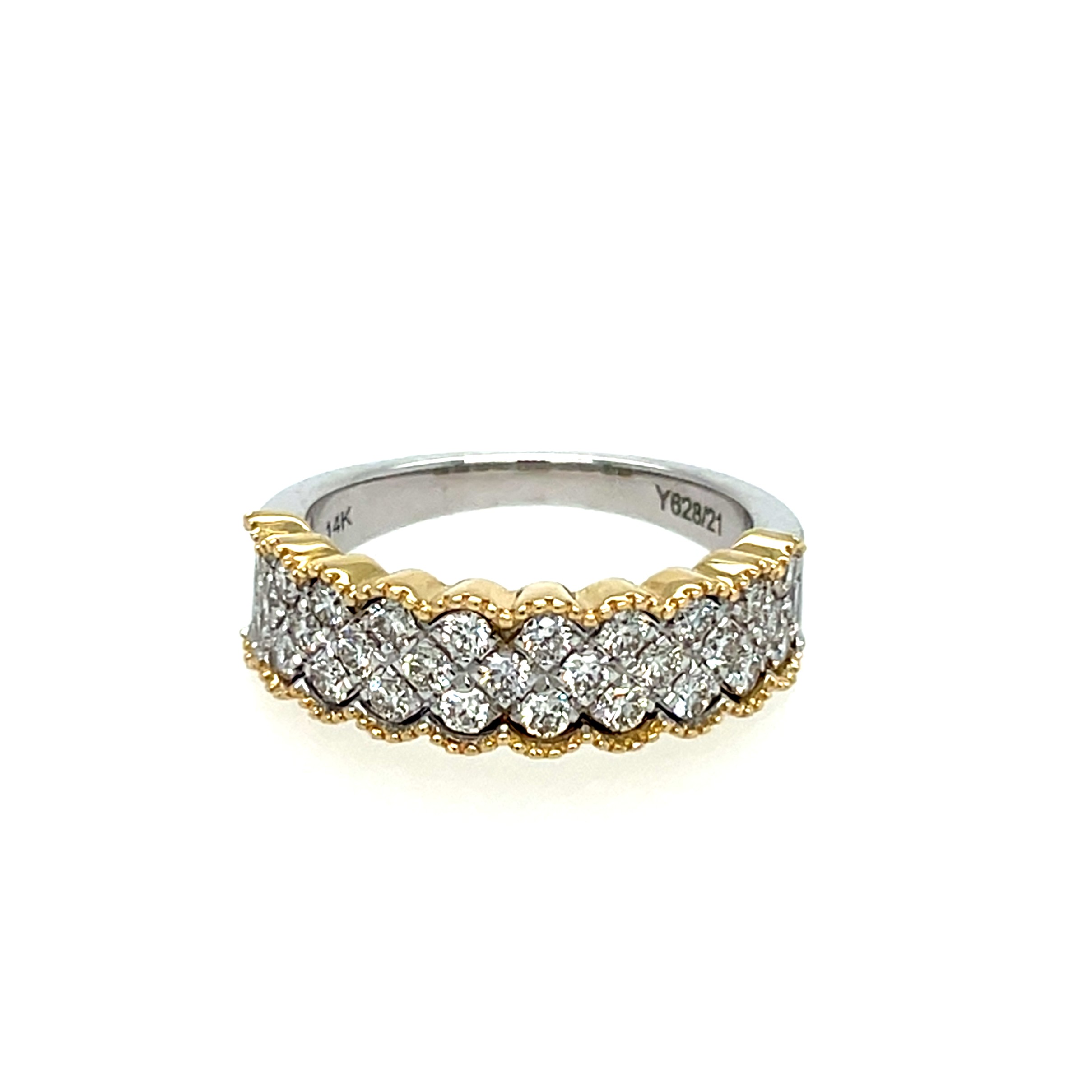 White and Yellow Gold Diamond Fashion Band