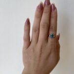 Rose Gold London Blue Topaz Ring with Diamonds