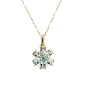 Yellow Gold Aquamarine Necklace