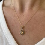 Yellow Gold Citrine Necklace with Iolite