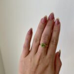 Yellow Gold Peridot Ring with Diamonds