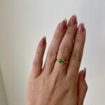 Yellow Gold Peridot Ring with Diamonds