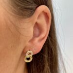 Yellow Gold Braided Diamond Earrings