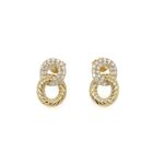 Yellow Gold Braided Diamond Earrings