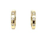 Yellow Gold Hoop Earrings With Diamonds
