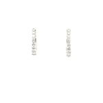 White Gold Huggie Hoop Earrings With Diamonds