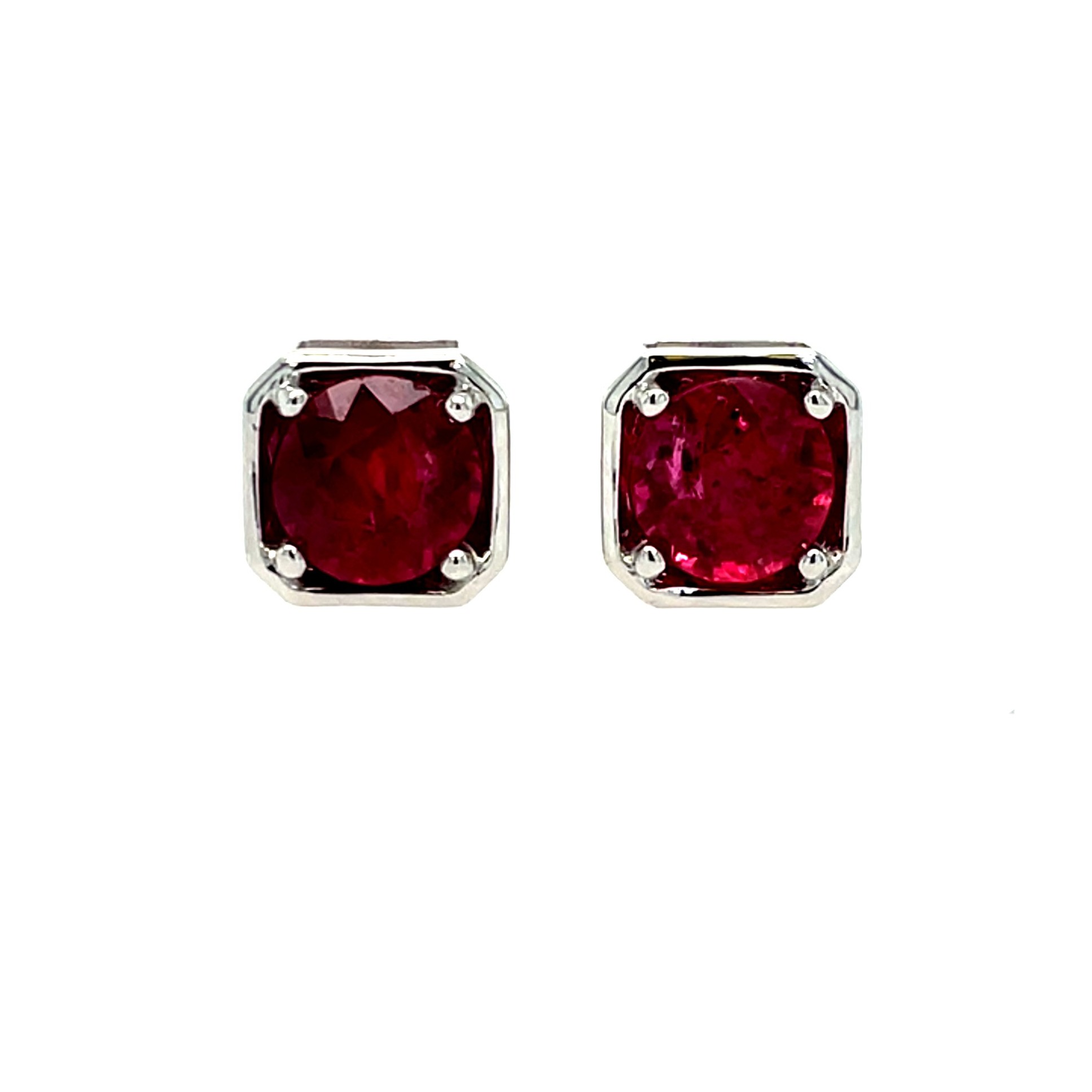 White Gold Ruby Earrings