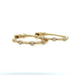 Yellow Gold Hoop Earrings With Bezel-Set Station Diamonds