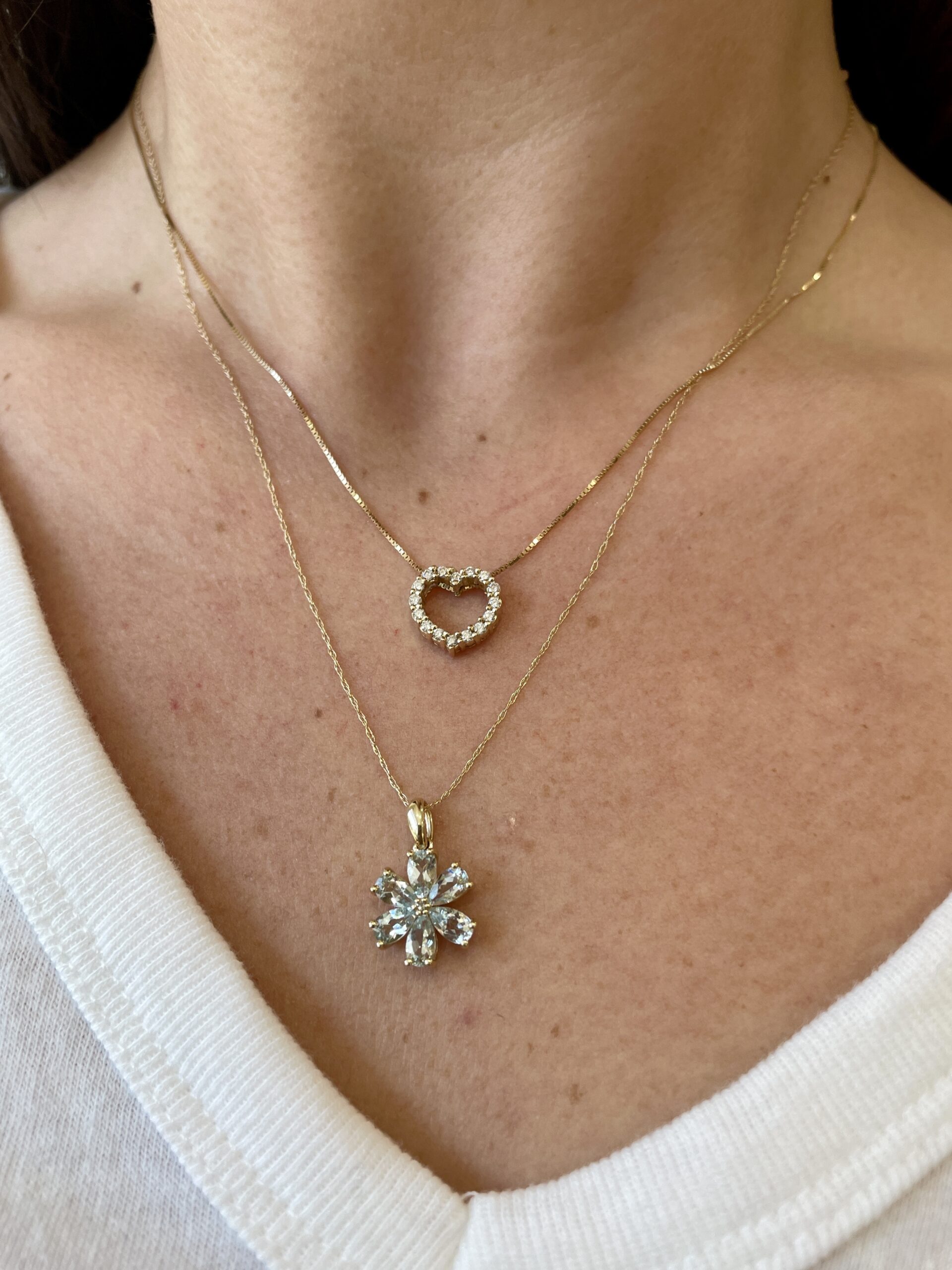 Yellow Gold Aquamarine Necklace