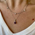 White Gold Amethyst Necklace with Diamonds