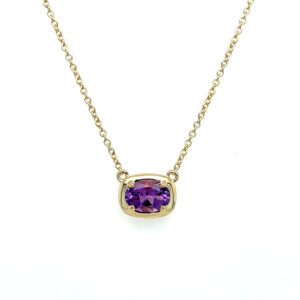 Yellow Gold Amethyst Necklace