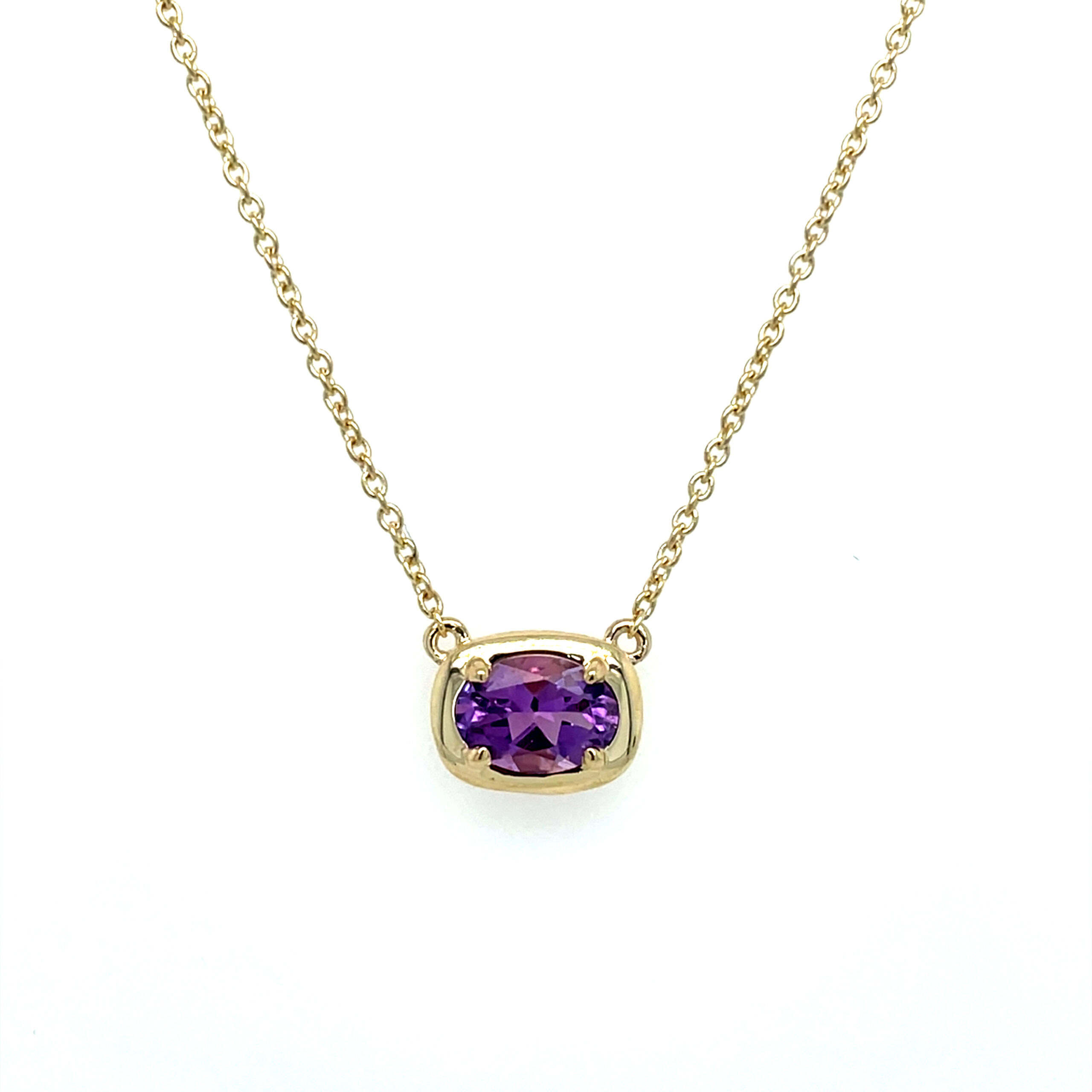 Yellow Gold Amethyst Necklace